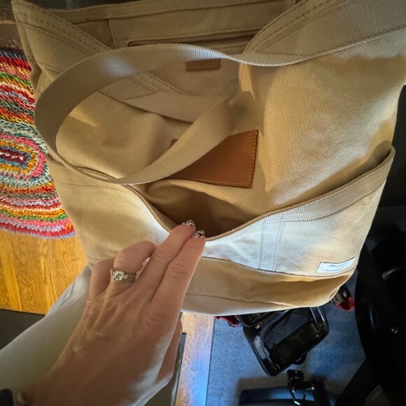 Madewell x Backdrop Canvas Tote Bag Crossbody Beige Utility Work Travel - Picture 2 of 7